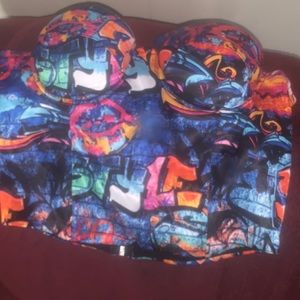 Graffiti corset/ bustier top